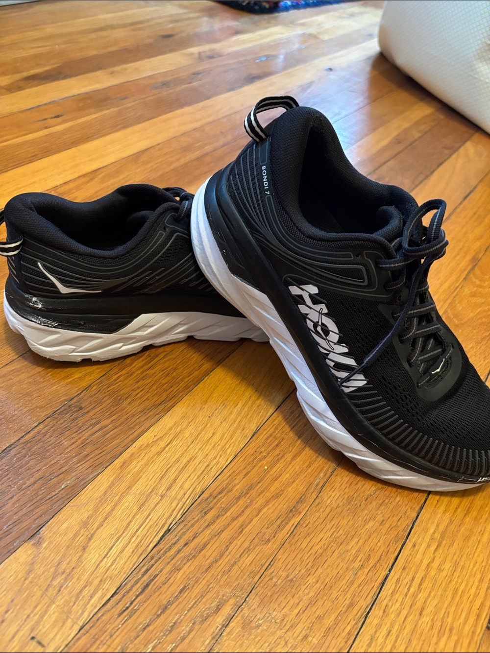 Hoka Bondi 7 Black & White Women’s Running Sneakers